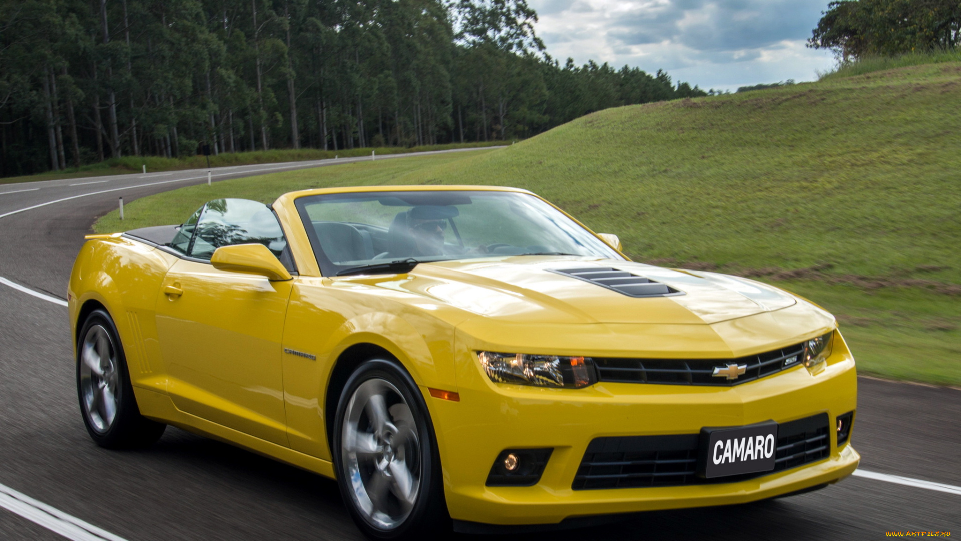 автомобили, camaro, желтый, convertible, ss, chevrolet, 2013г