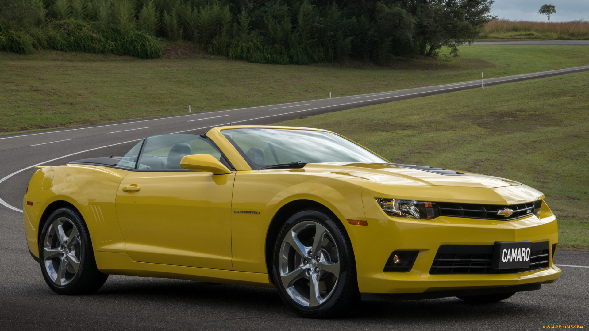 автомобили, camaro, желтый, convertible, ss, chevrolet, 2013г