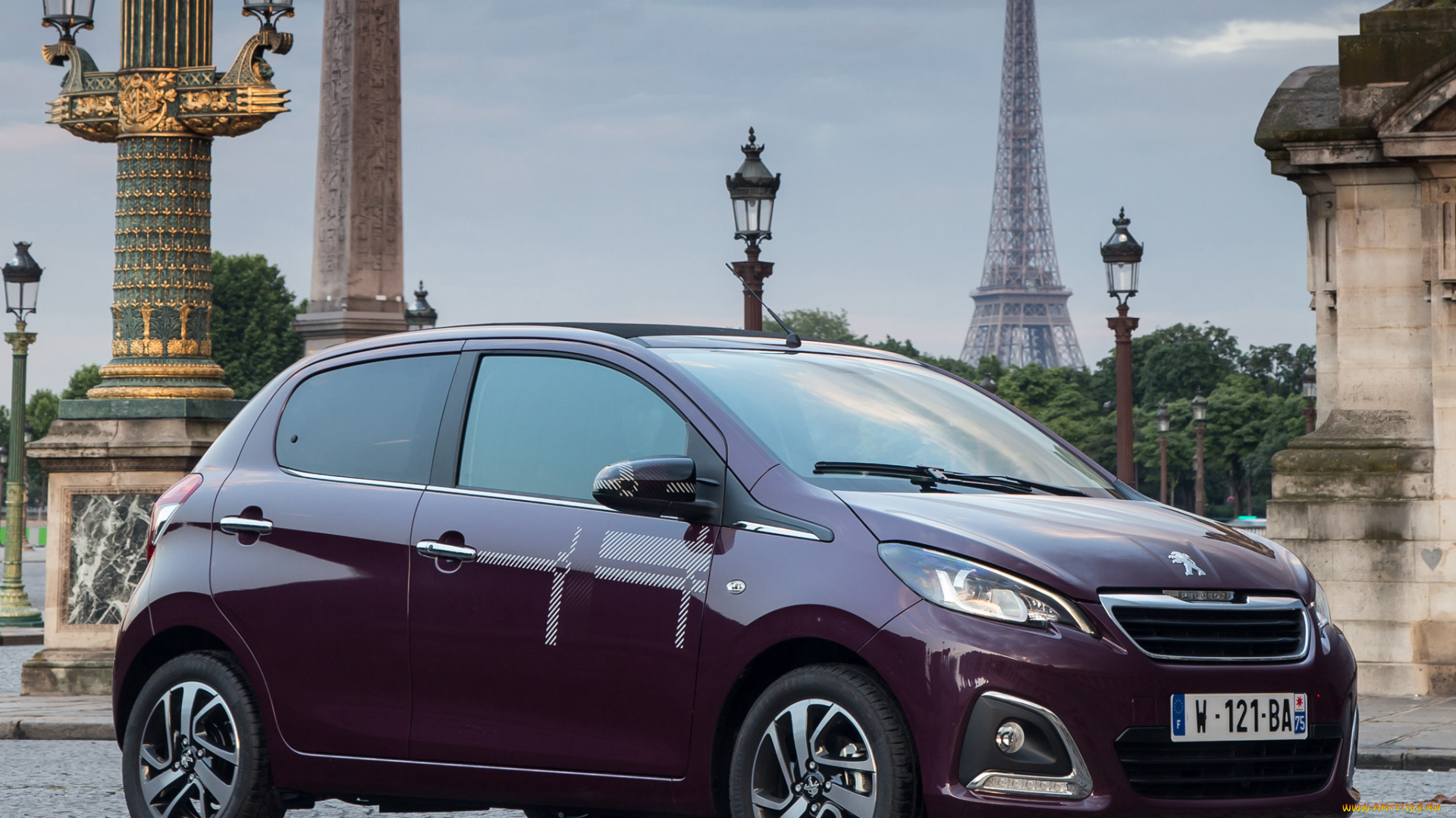 автомобили, peugeot, вишневый, 2014г, 5-door, top, 108