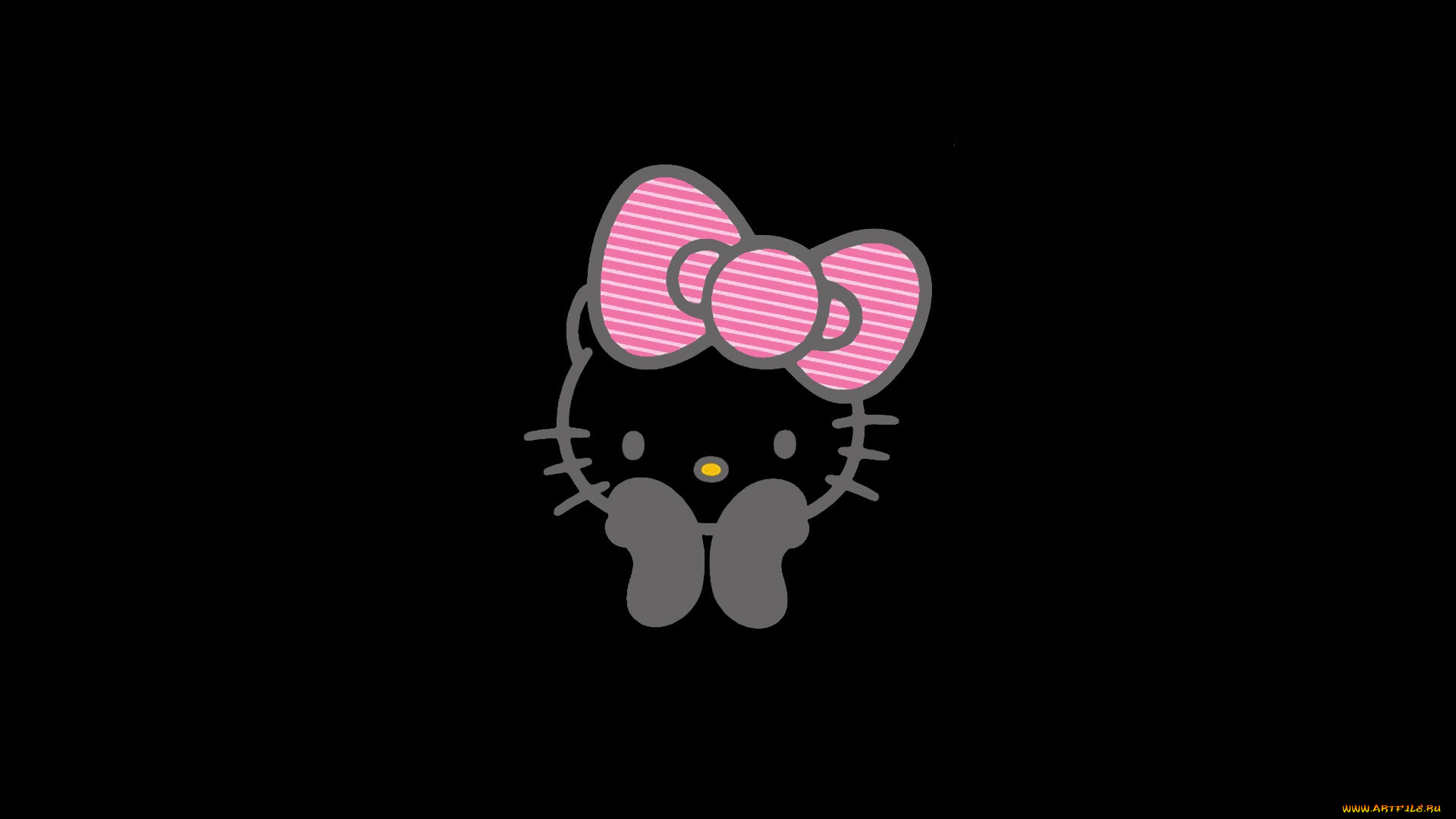 рисованные, минимализм, кошка, бантик