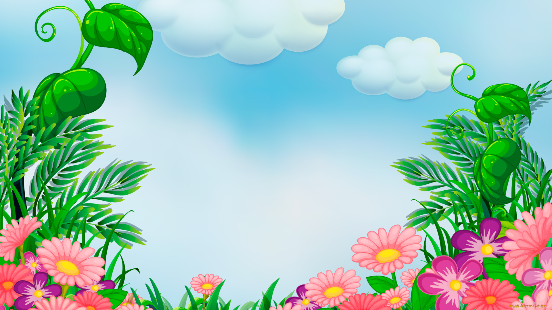 векторная, графика, цветы