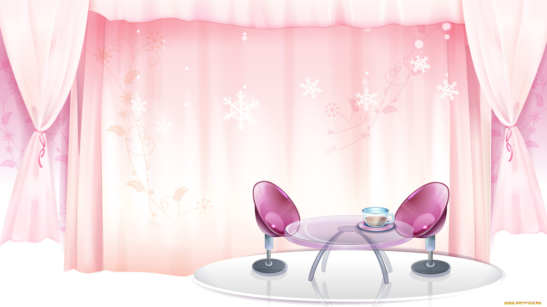 векторная, графика, комната, мебель