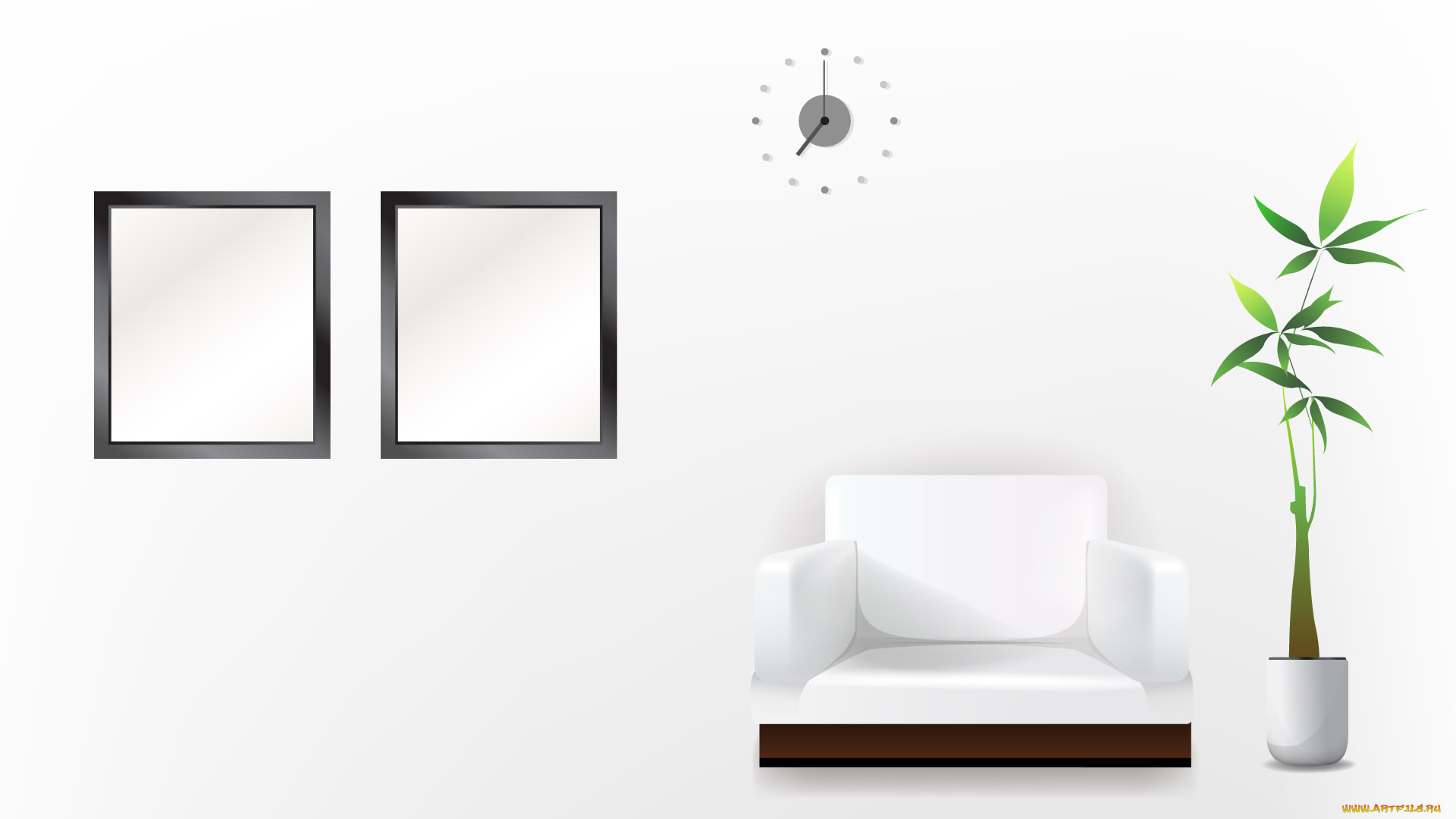 векторная, графика, мебель, комната