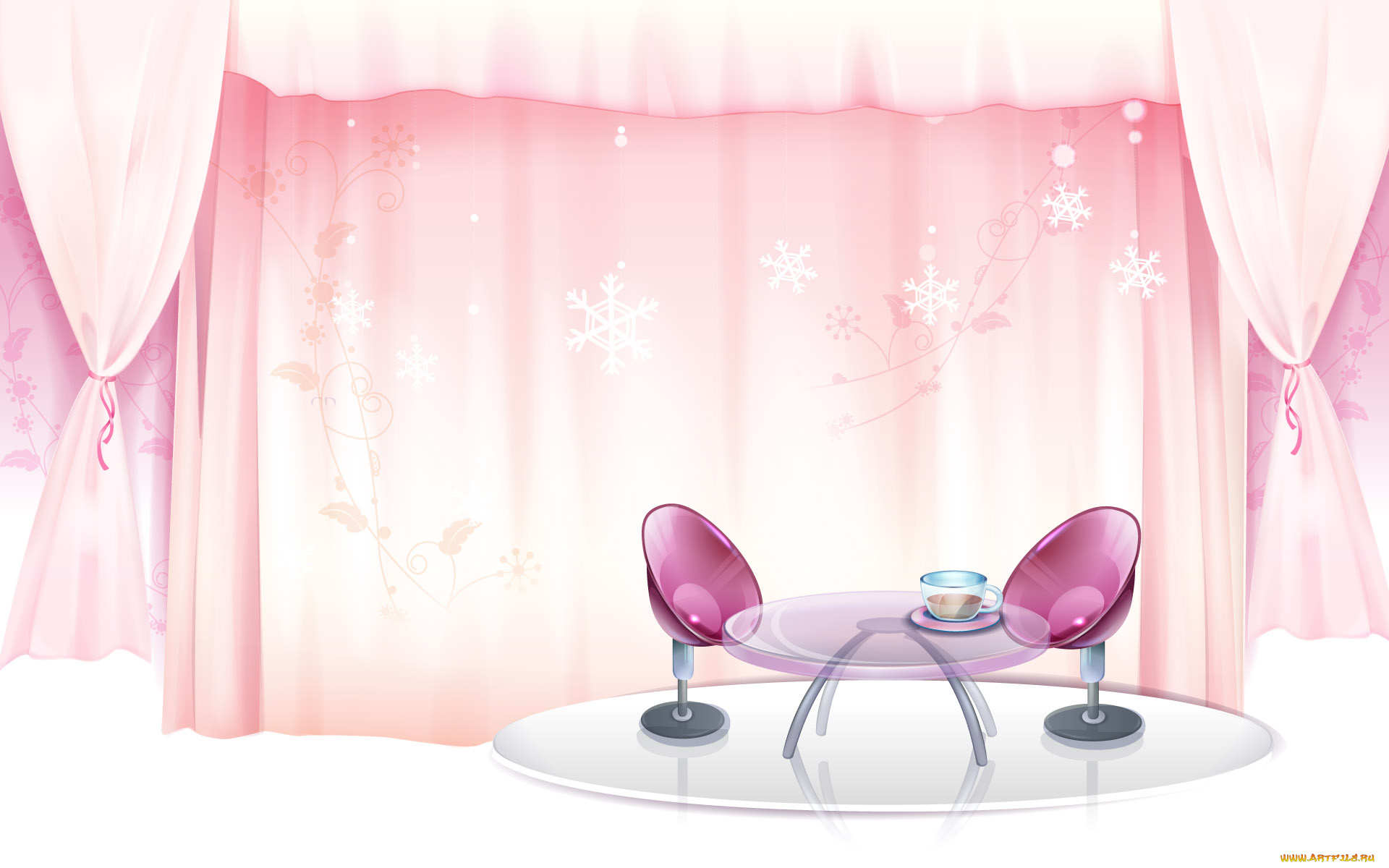 векторная, графика, комната, мебель