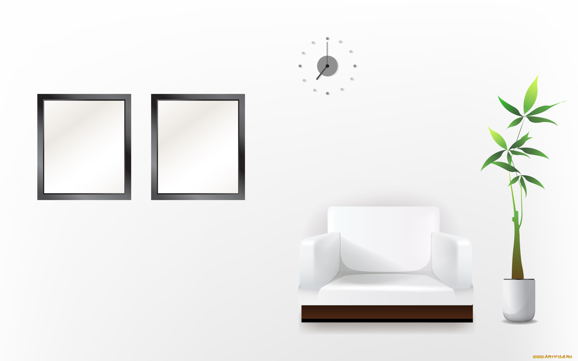 векторная, графика, мебель, комната