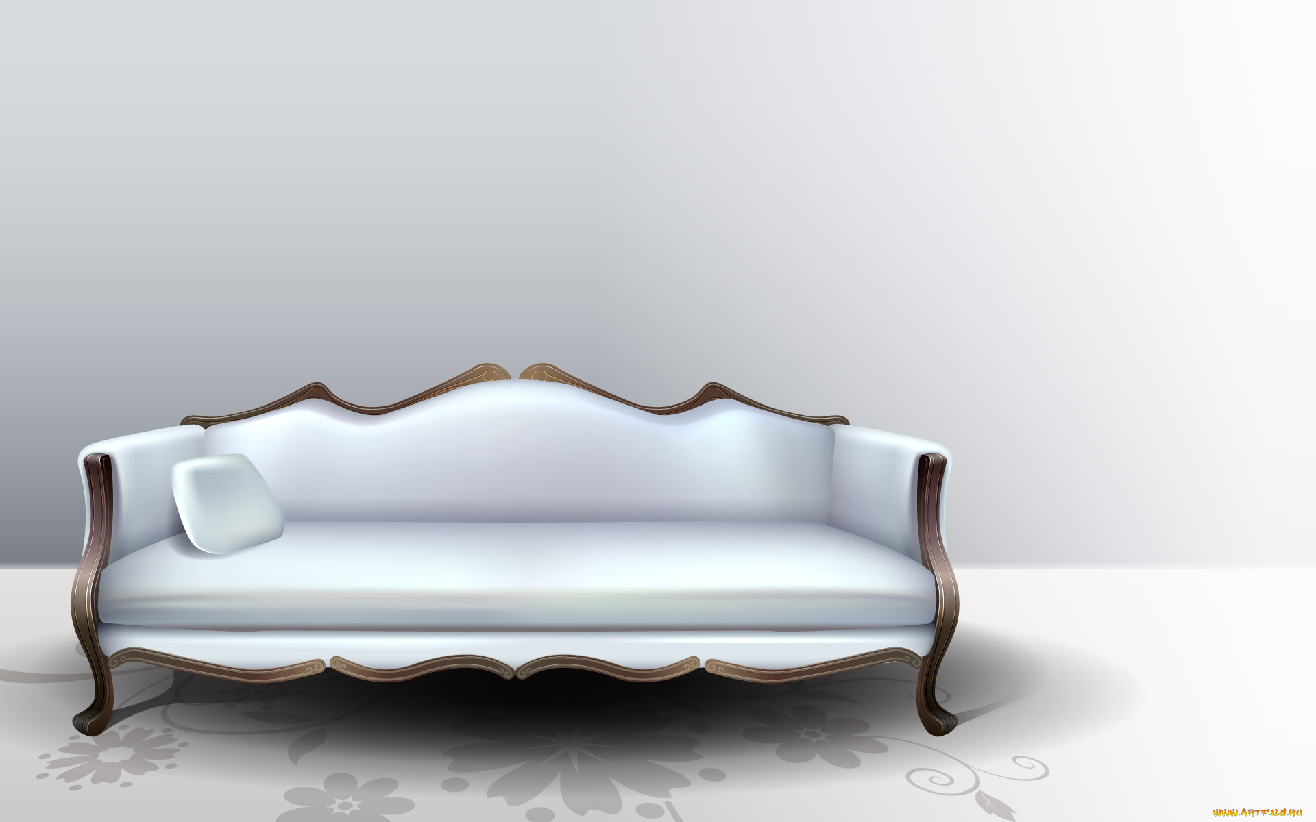 векторная, графика, мебель, комната