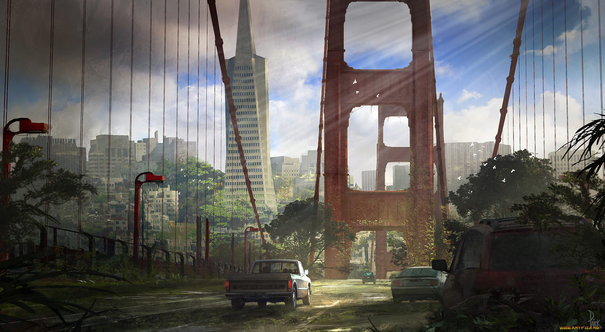 видео, игры, the, last, of, us, арт, last, the, экшен, автомобиль, мост, город, игра, us, of