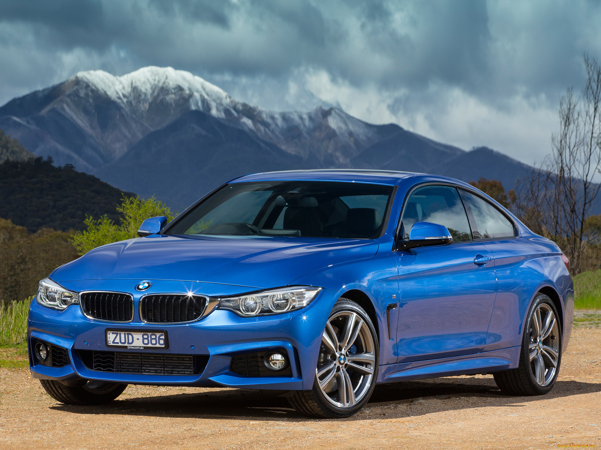 автомобили, bmw, 435i, синий, 2013г, f32, au-spec, package, coupе, m, sport