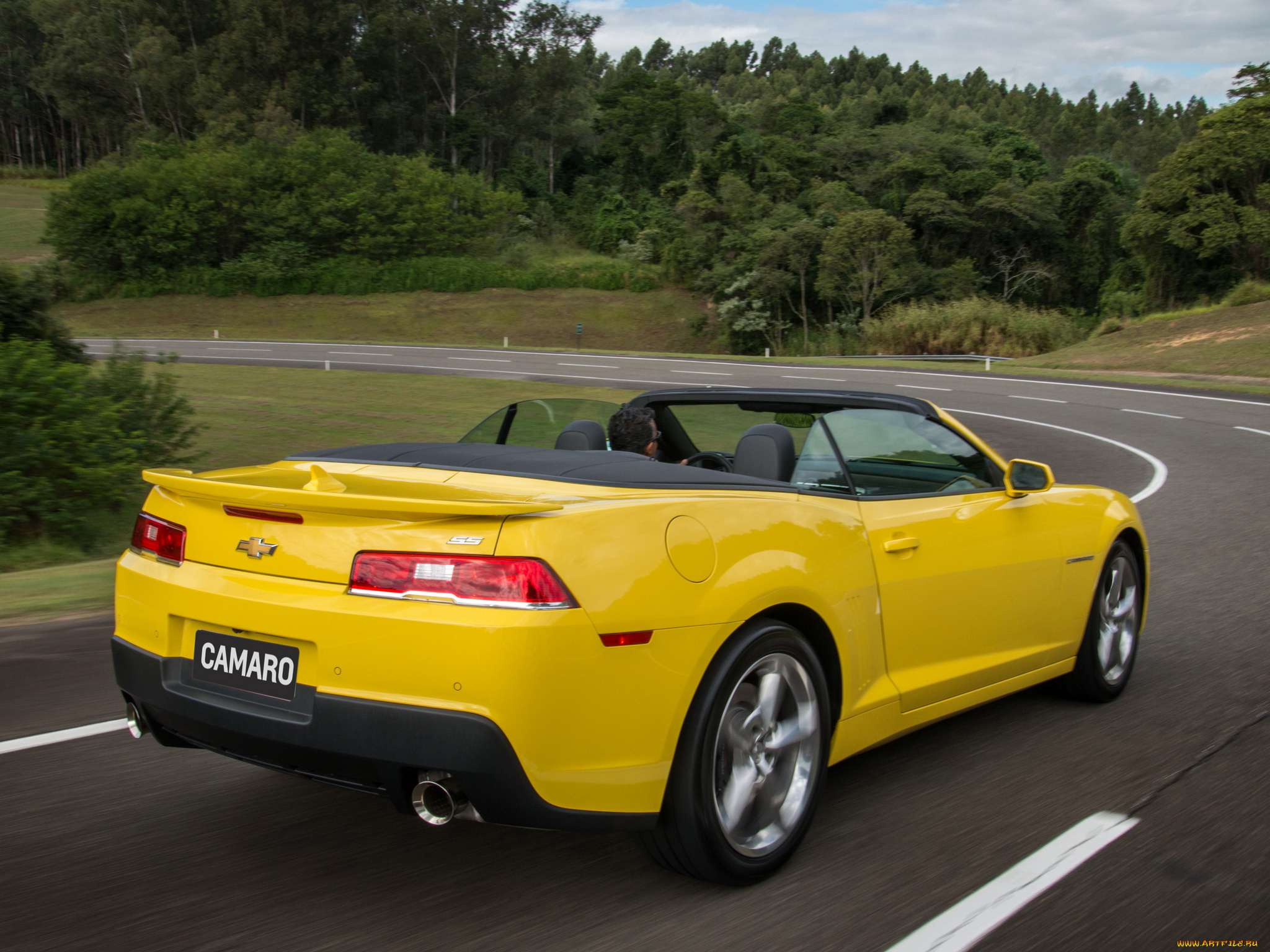 автомобили, camaro, convertible, chevrolet, 2013г, желтый, ss