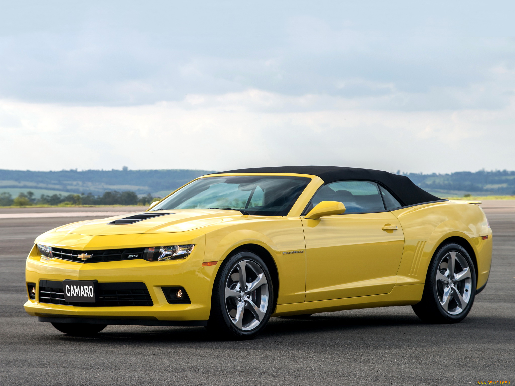 автомобили, camaro, желтый, 2013г, ss, convertible, chevrolet