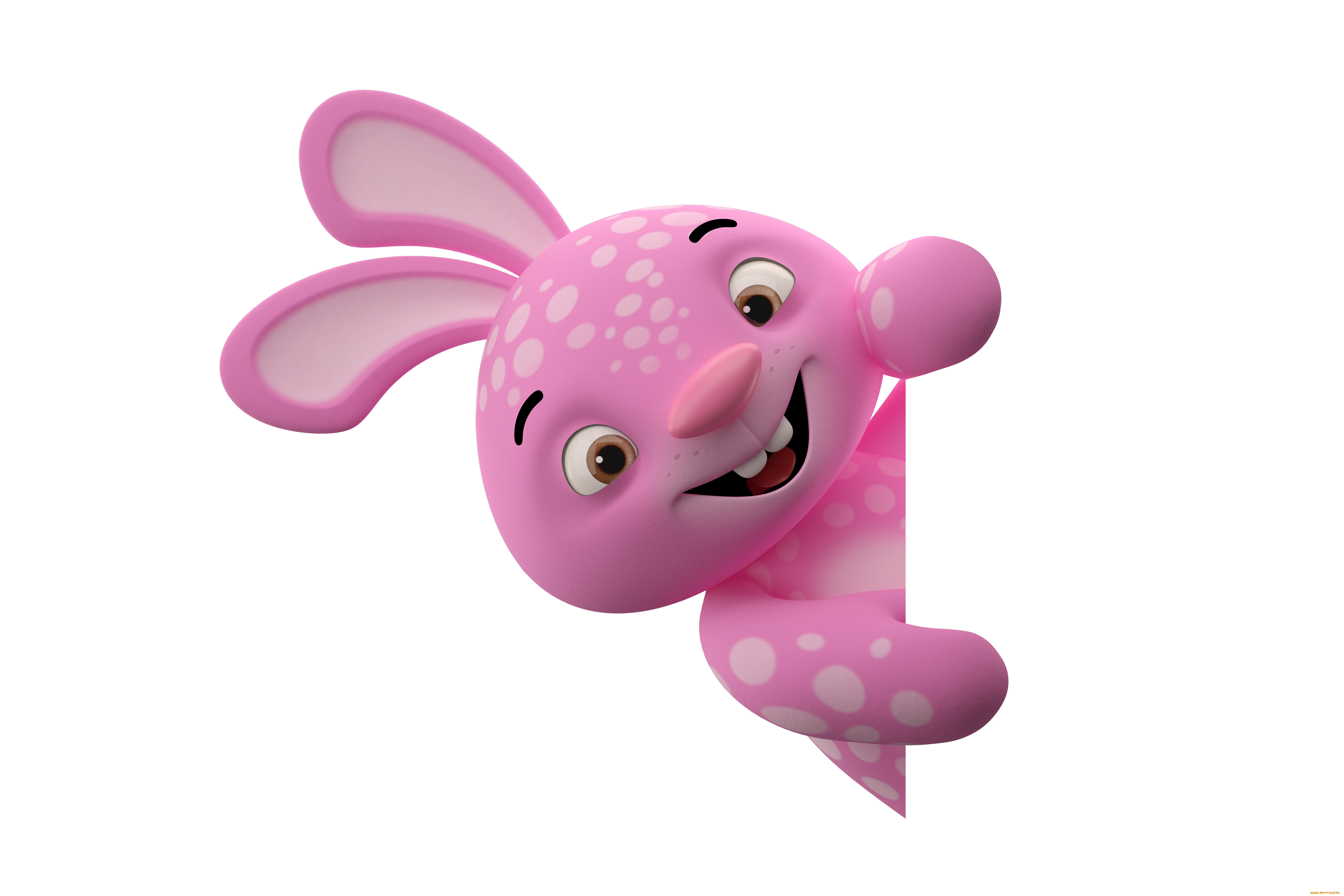 векторная, графика, животные, funny, character, monster, cute, smile, pink, rabbit