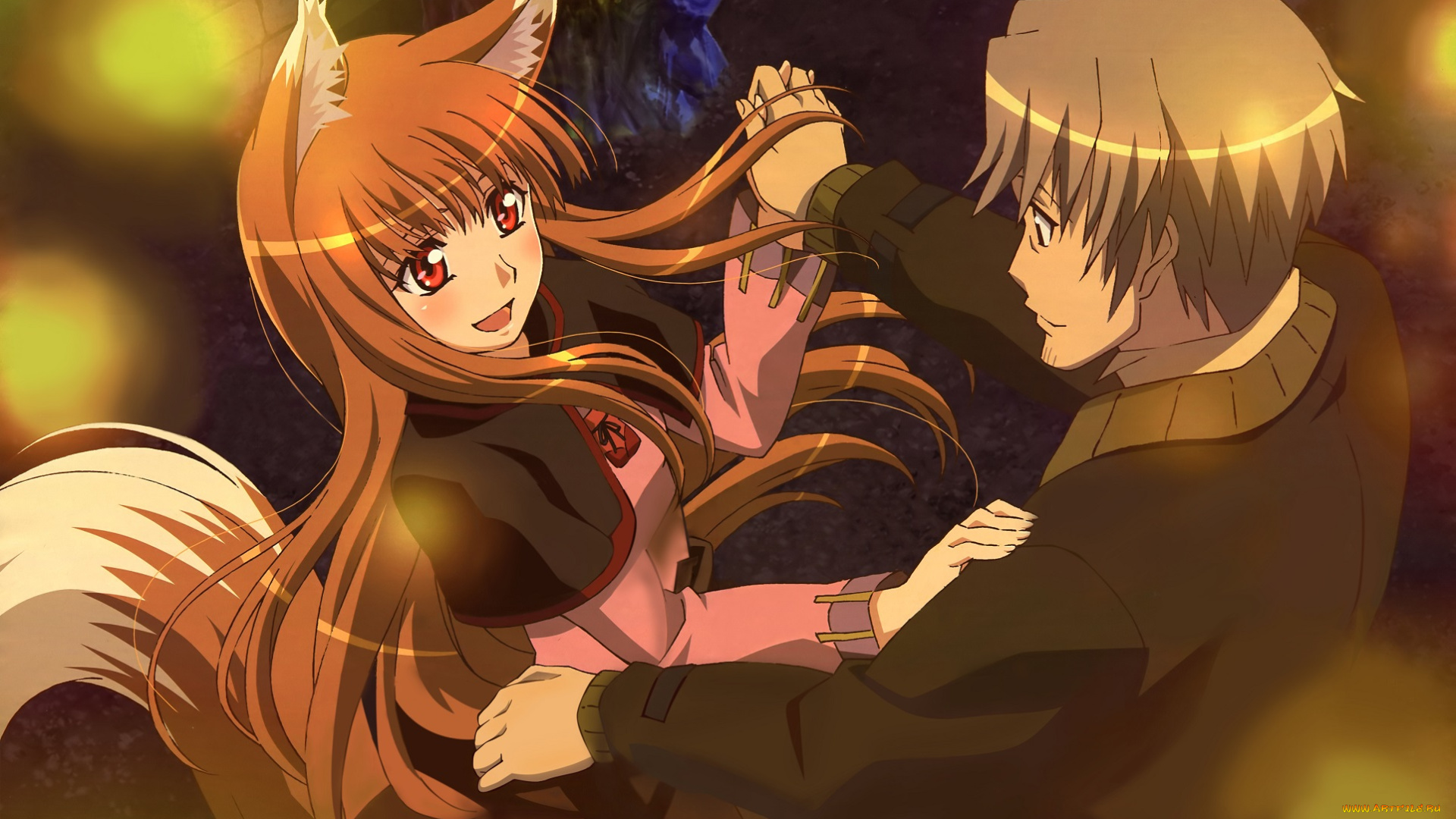 аниме, spice, and, wolf, парень, craft, lawrence, spice, and, wolf, девушка