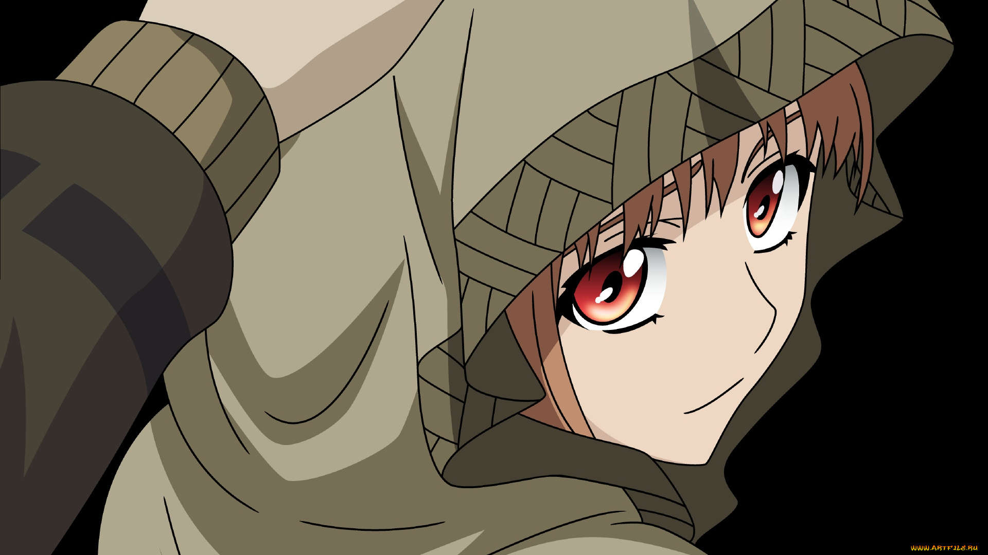 аниме, spice, and, wolf, spice, and, wolf, капюшон, девушка, арт, horo