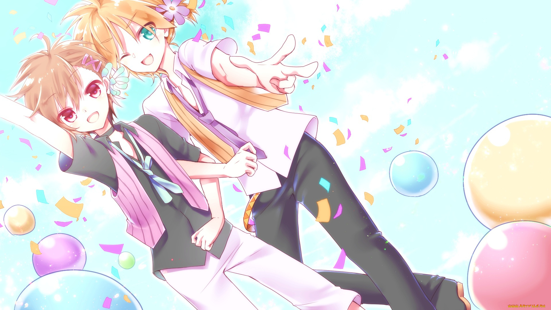 аниме, vocaloid, мальчики, utau, парни, арт, kagamine, len