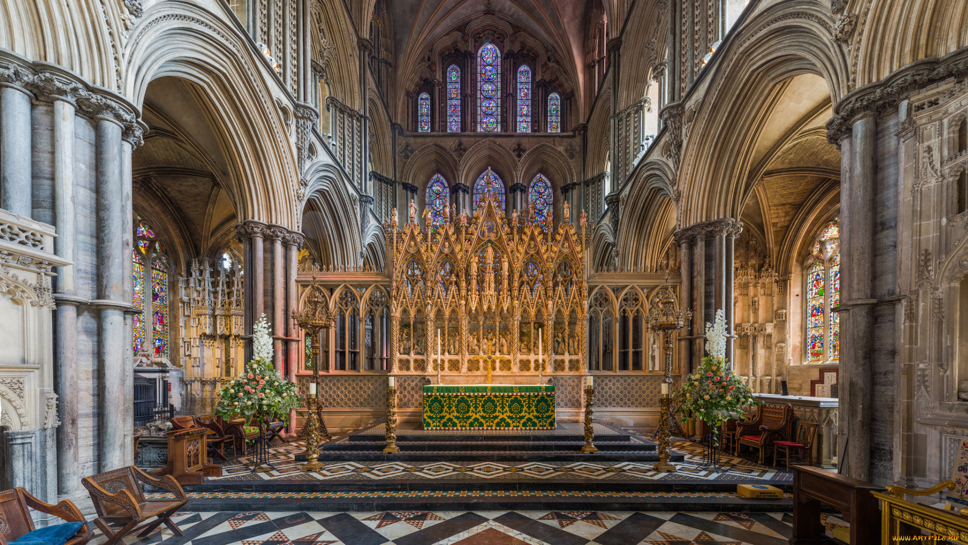 ely, cathedral, presbytery, интерьер, убранство, , роспись, храма, храм