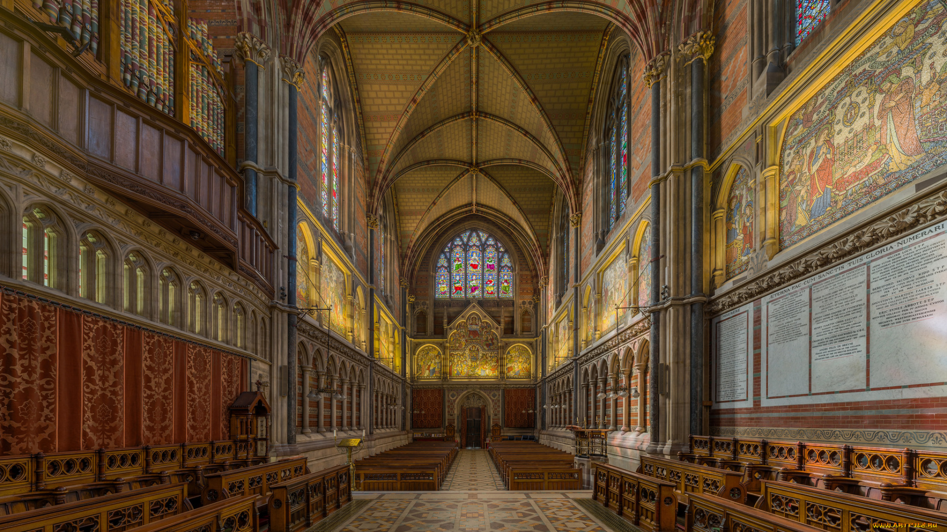 keble, college, chapel, , oxford, интерьер, холлы, , лестницы, , корридоры, зал, колледж