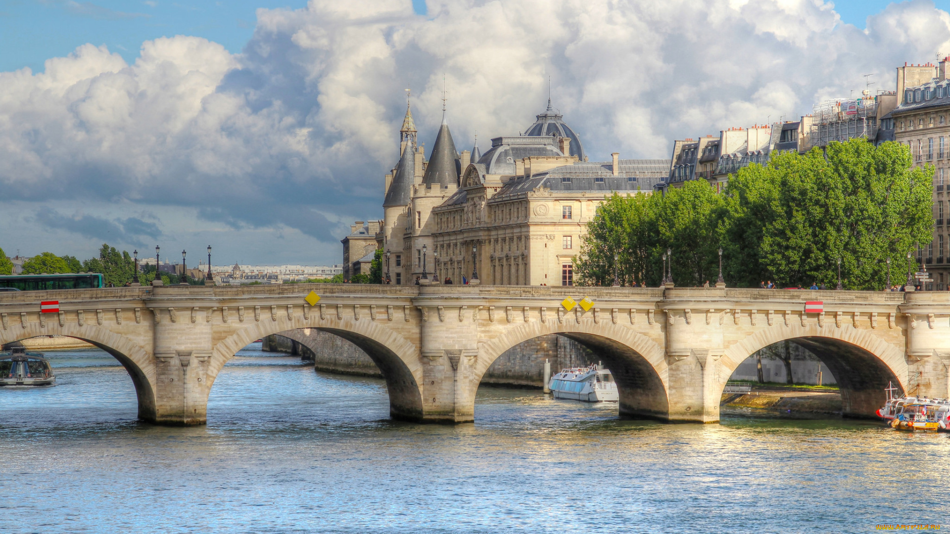 pont, neuf, , paris, города, париж, , франция, мост, река, дворец