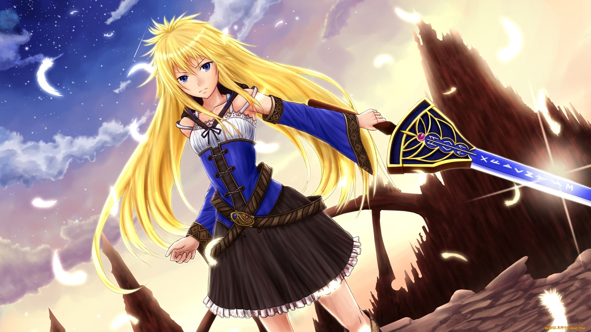 аниме, оружие, , техника, , технологии, фон, девушка, взгляд