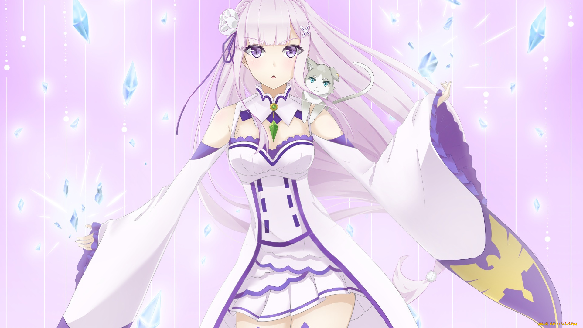 аниме, re, , zero, kara, hajimeru, isekai, seikatsu, фон, взгляд, девушка