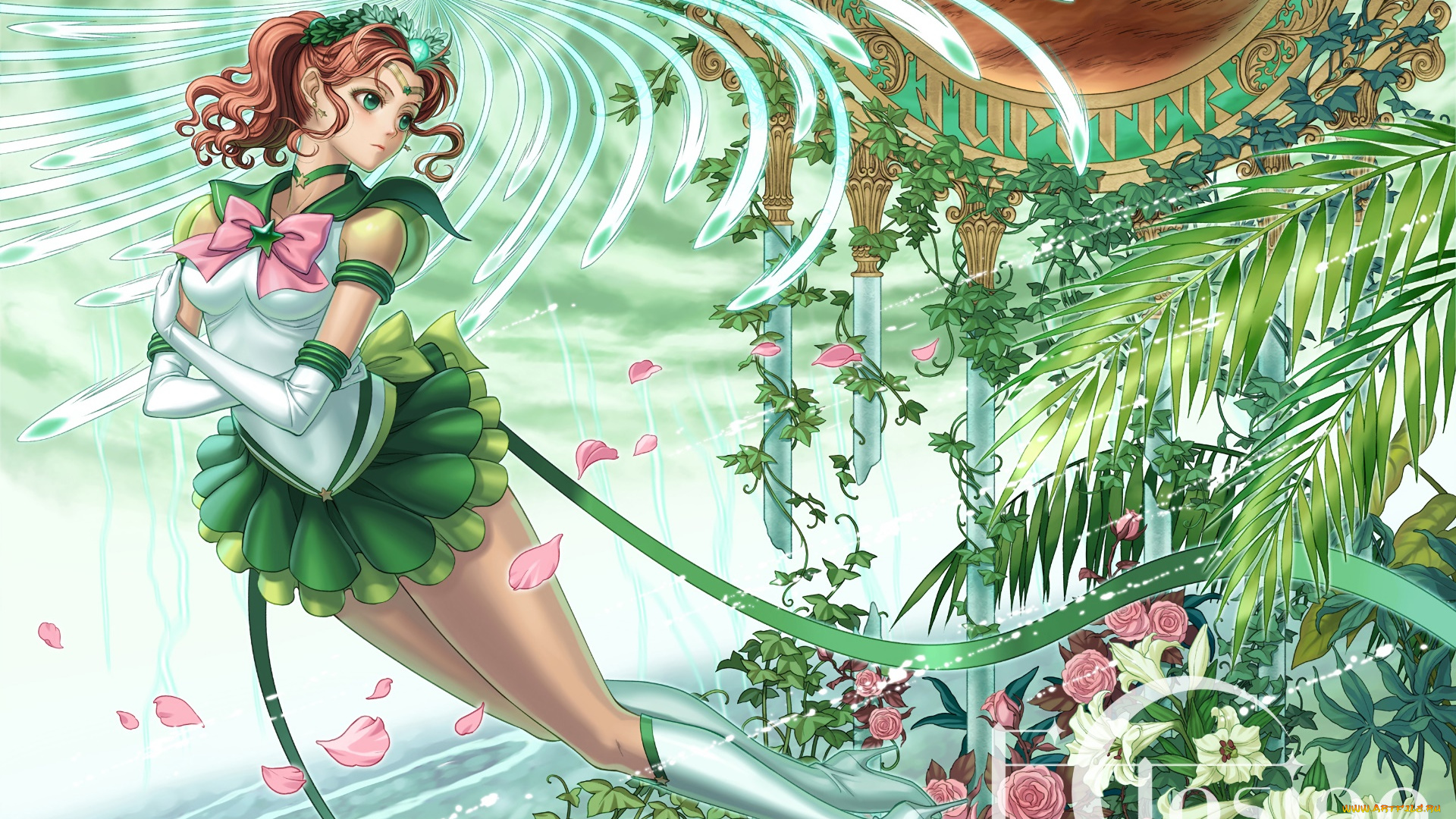 аниме, sailor, moon, девушка, взгляд, фон