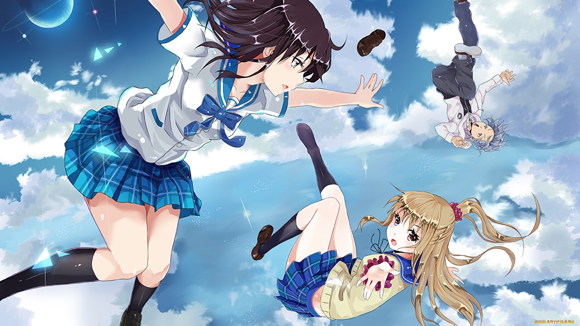 аниме, strike, the, blood, strike, the, blood, девушки, взгляд, фон