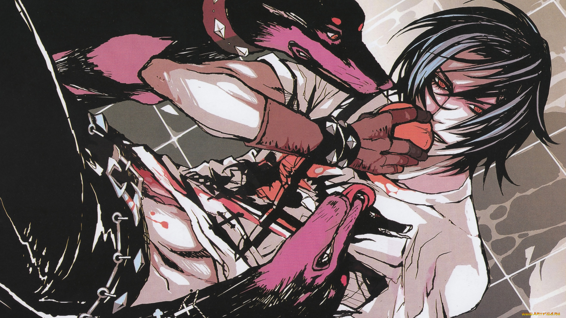 аниме, togainu, no, chi, парень, собаки