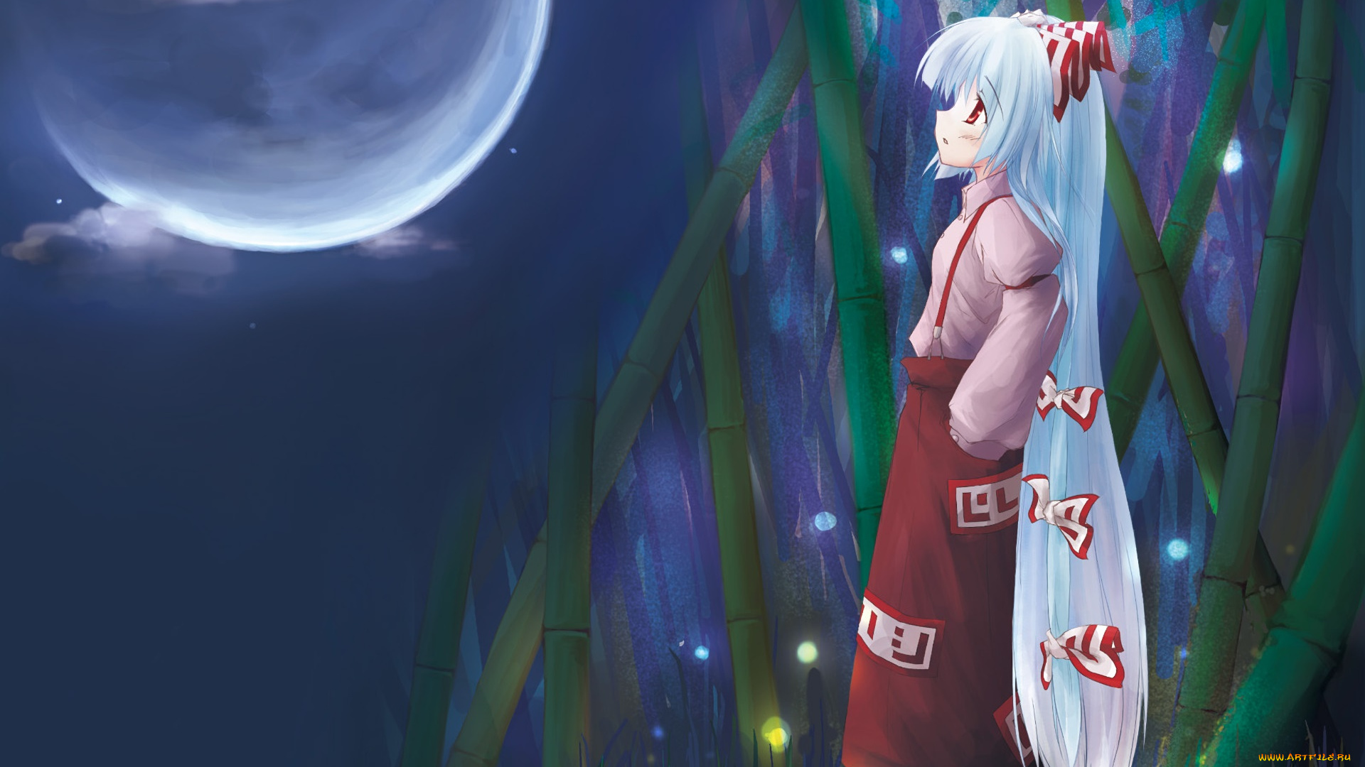 аниме, touhou, фон, взгляд, девушка