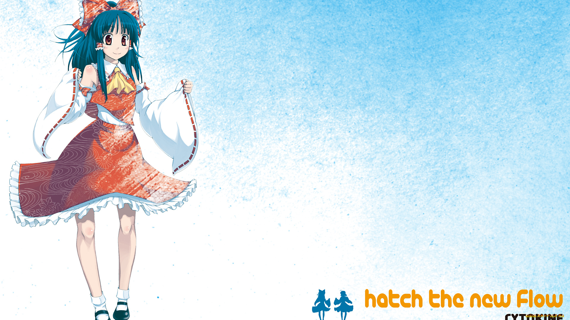 аниме, touhou, взгляд, девушка, фон