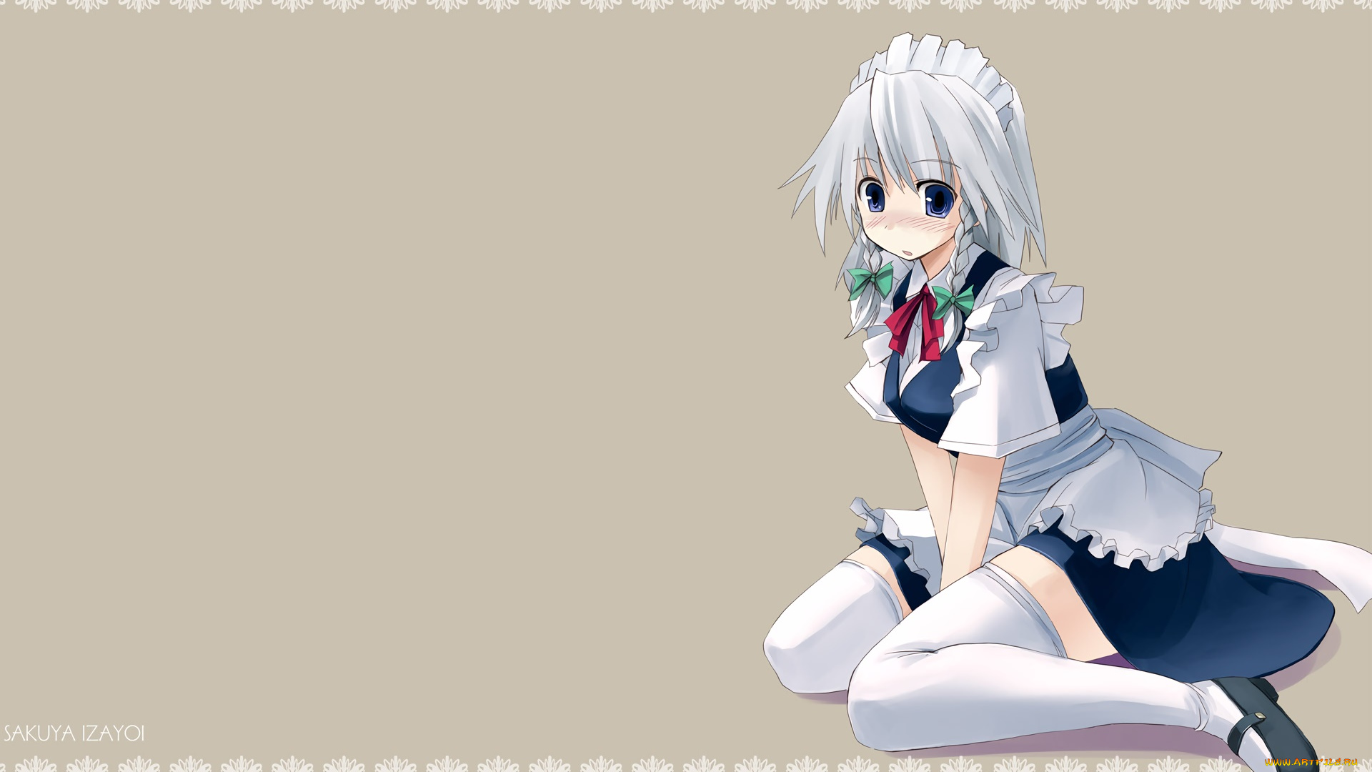 аниме, touhou, взгляд, фон, девушка