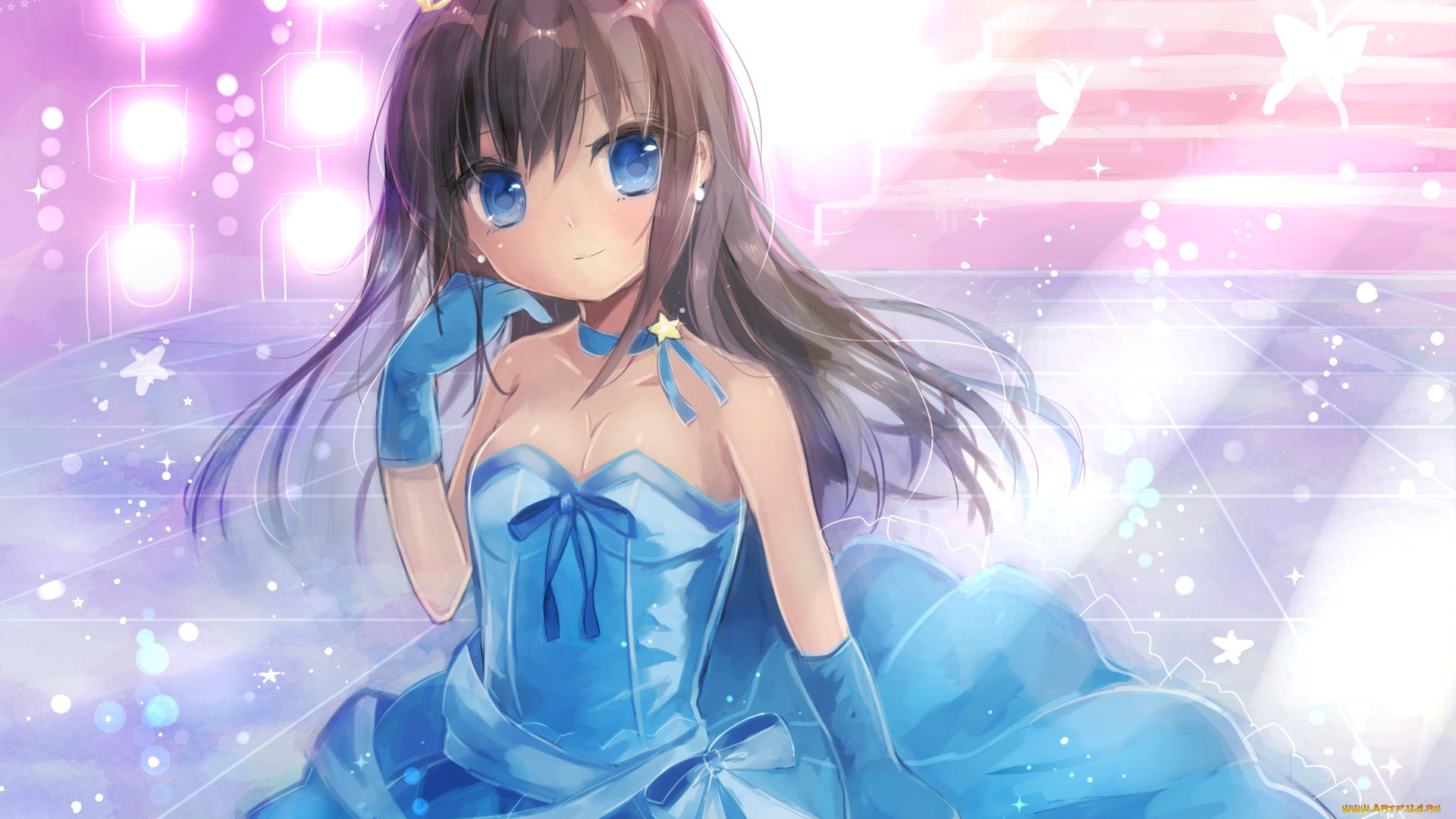 аниме, unknown, , другое, фон, взгляд, девушка