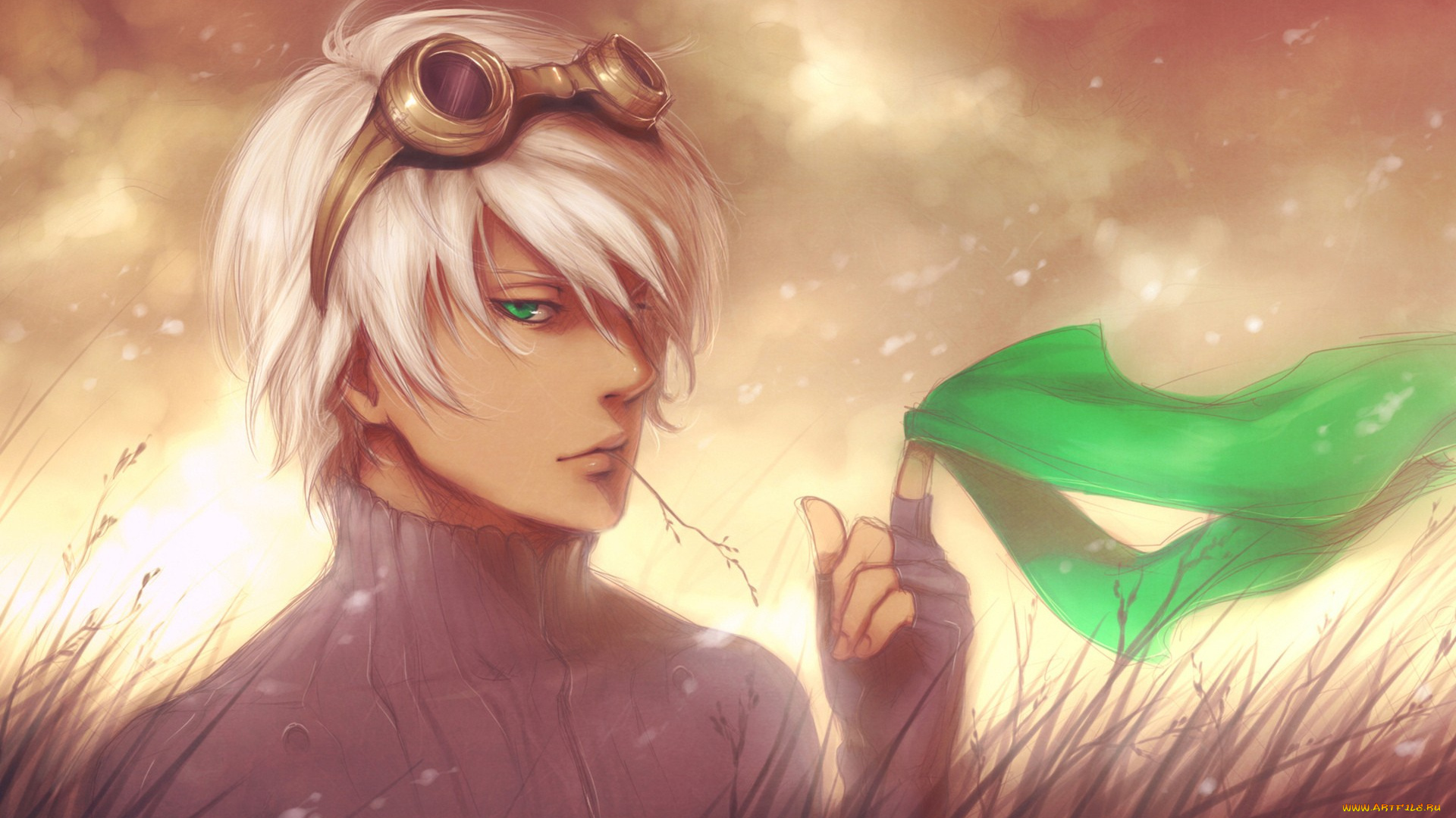 аниме, unknown, , другое, шарф, парень