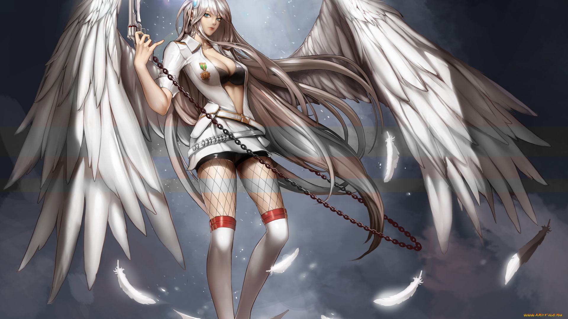 arad, no, аниме, ангелы, , демоны, девушка, взгляд, фон, ангел