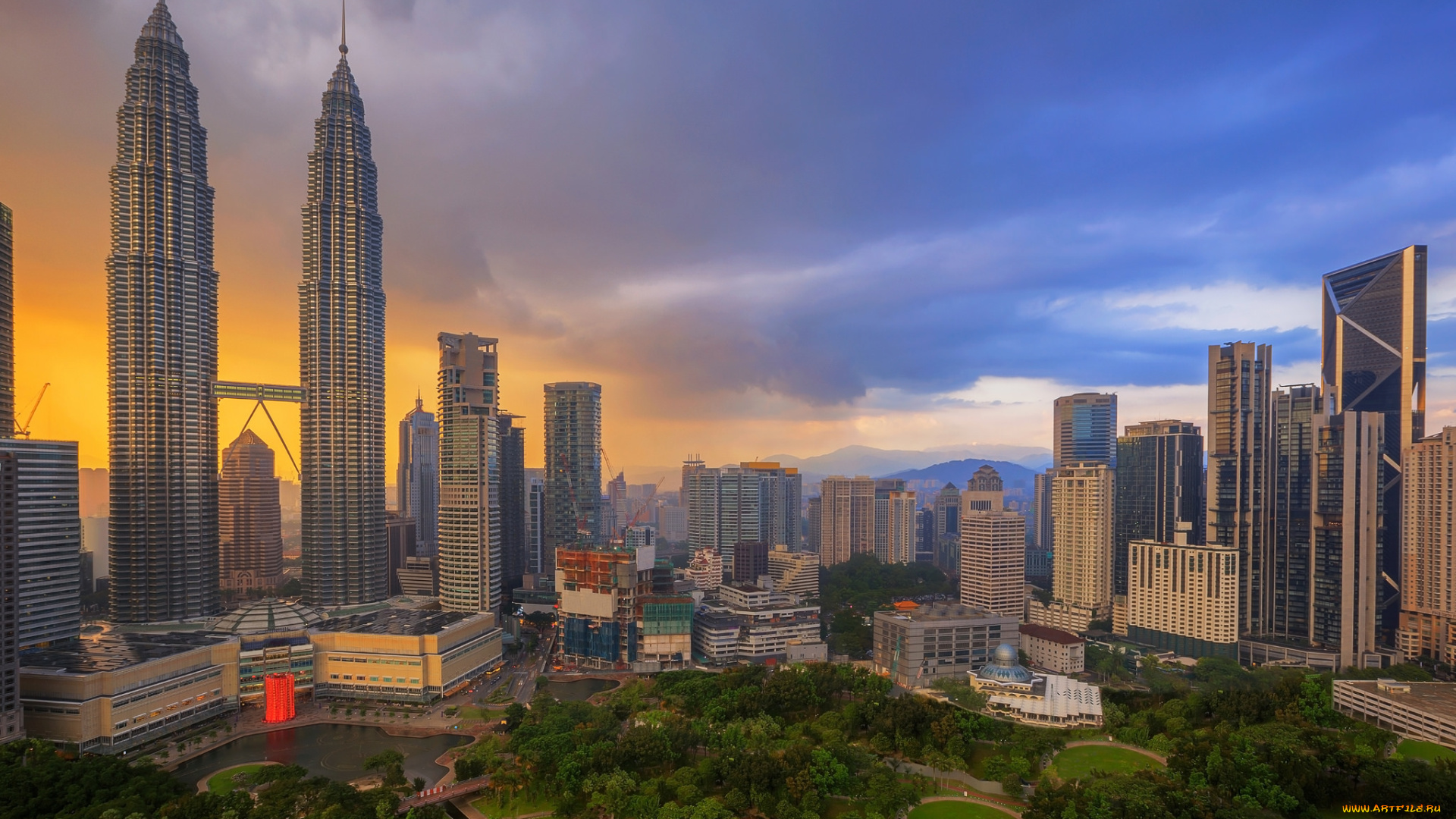 park, in, kuala, lumper, city, города, куала-лумпур, , малайзия, близнецы, башни