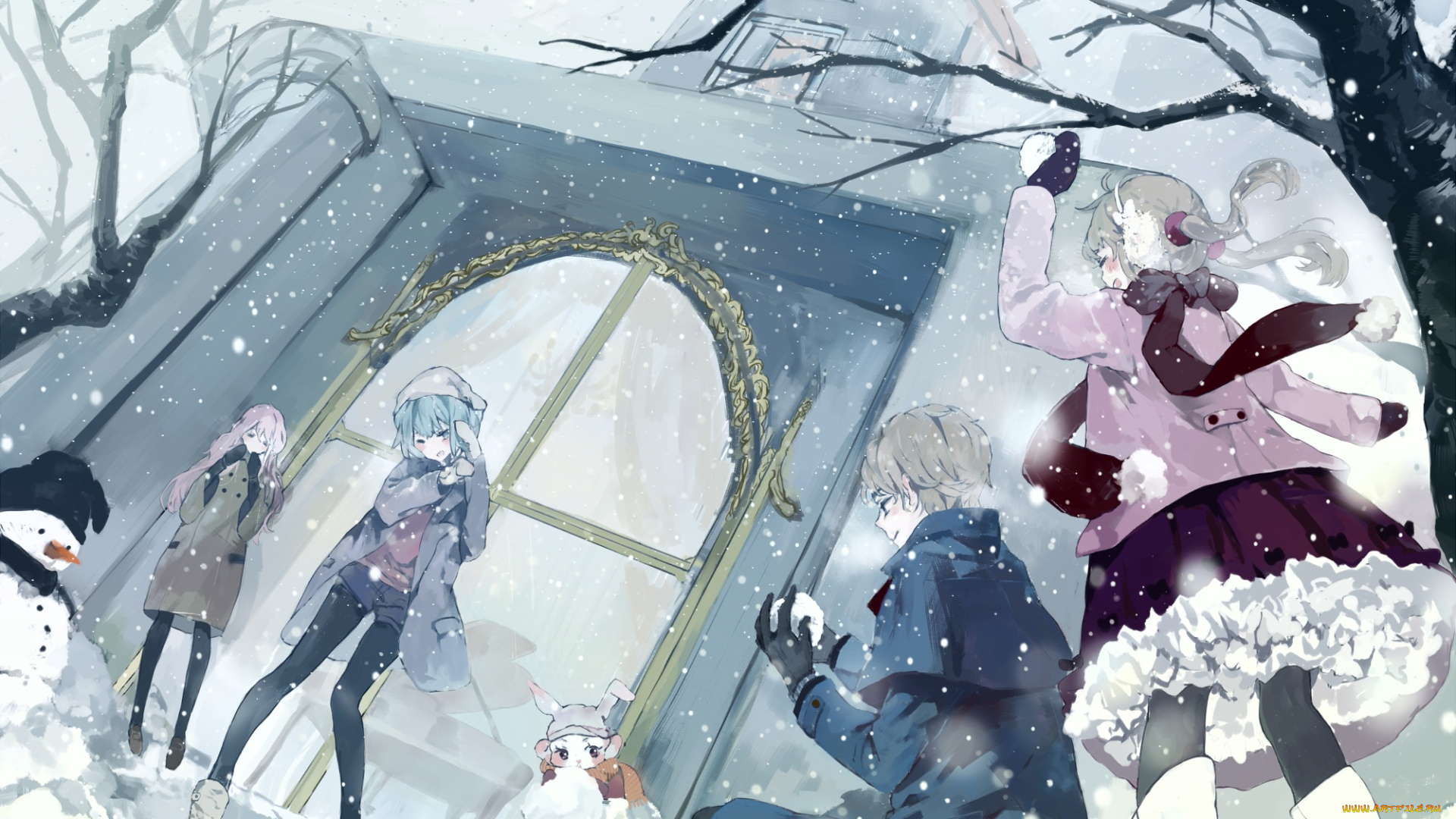 tian, tian, meng, wuyu, аниме, подростки, зима