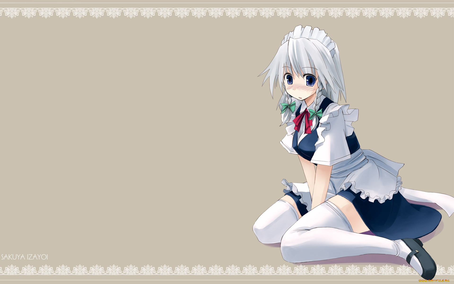 аниме, touhou, взгляд, фон, девушка