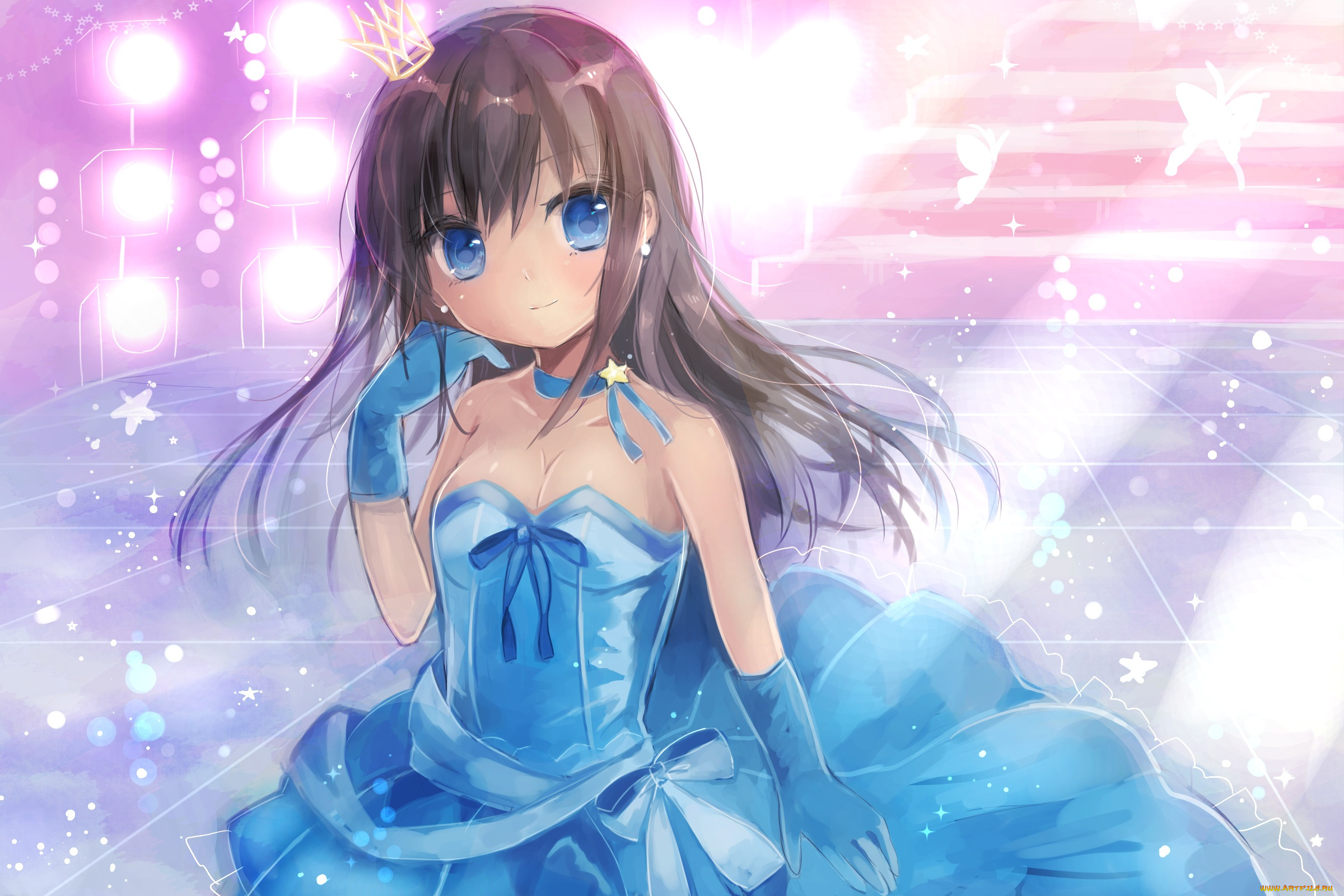 аниме, unknown, , другое, фон, взгляд, девушка