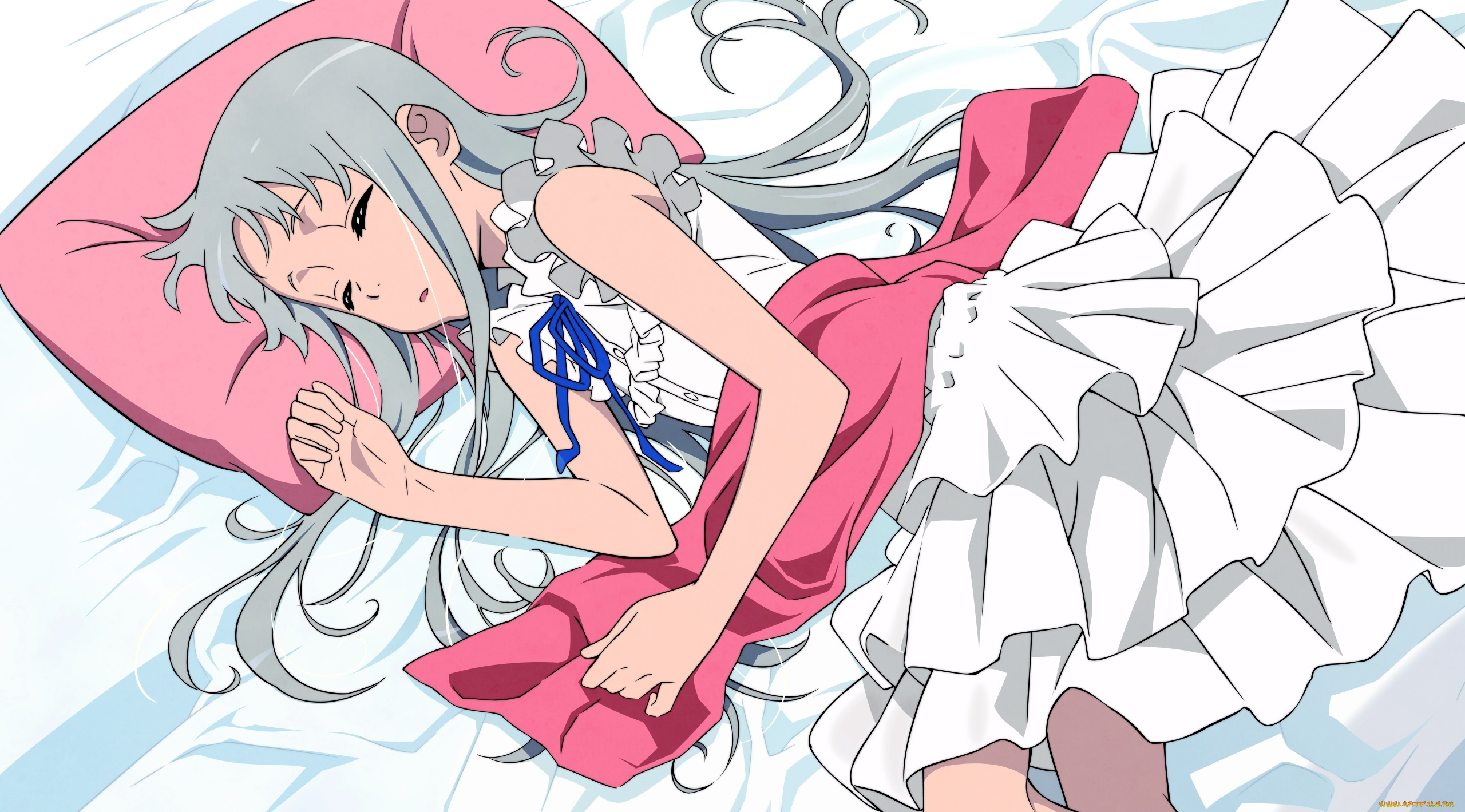 anohana, аниме, девушка, взгляд, фон, грудь