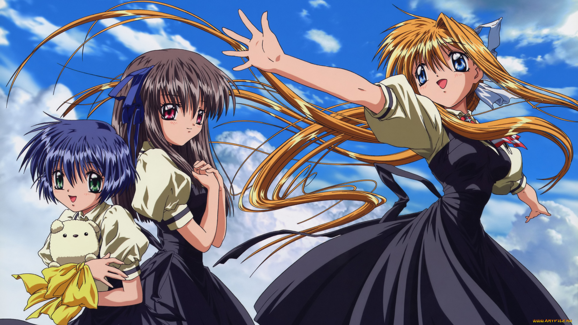 аниме, air, существо, волосы, девушки