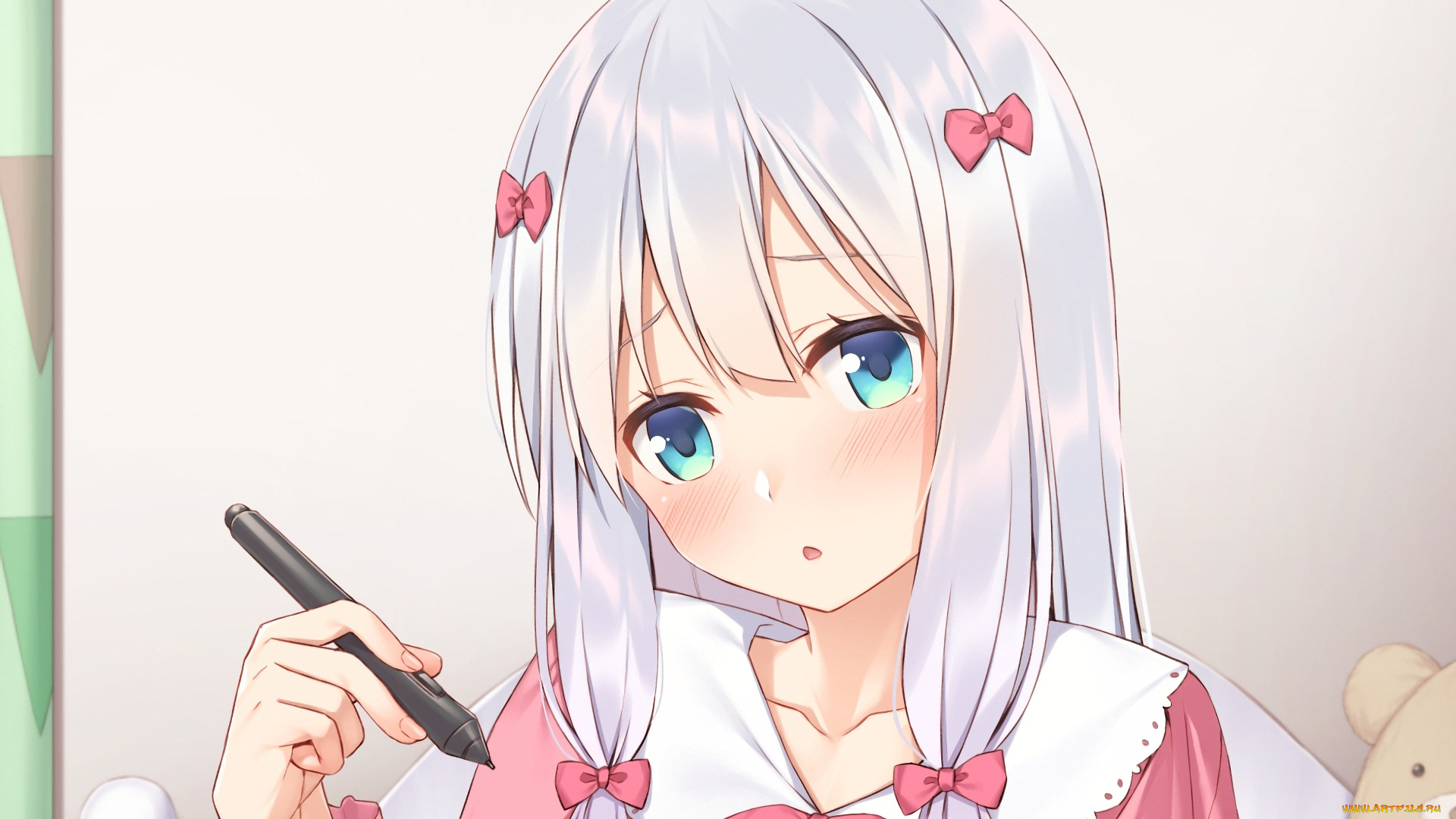 аниме, eromanga-sensei, взгляд, фон, девушка