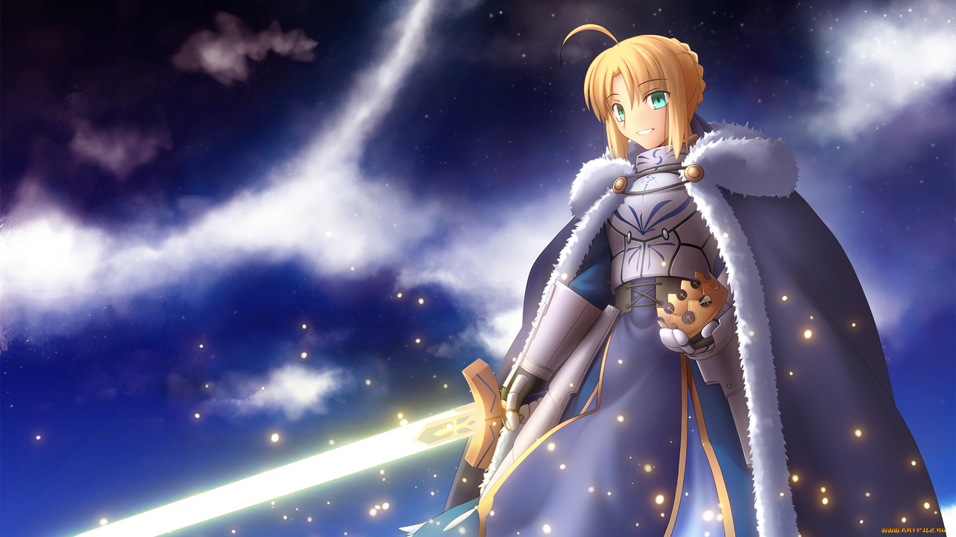 аниме, fate, stay, night, saber