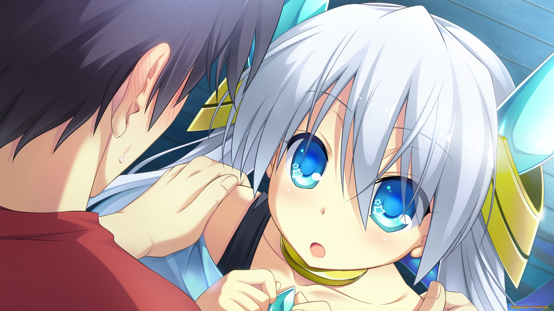 аниме, ryuusei, kiseki, -shooting, probe, фон, взгляд, девушка