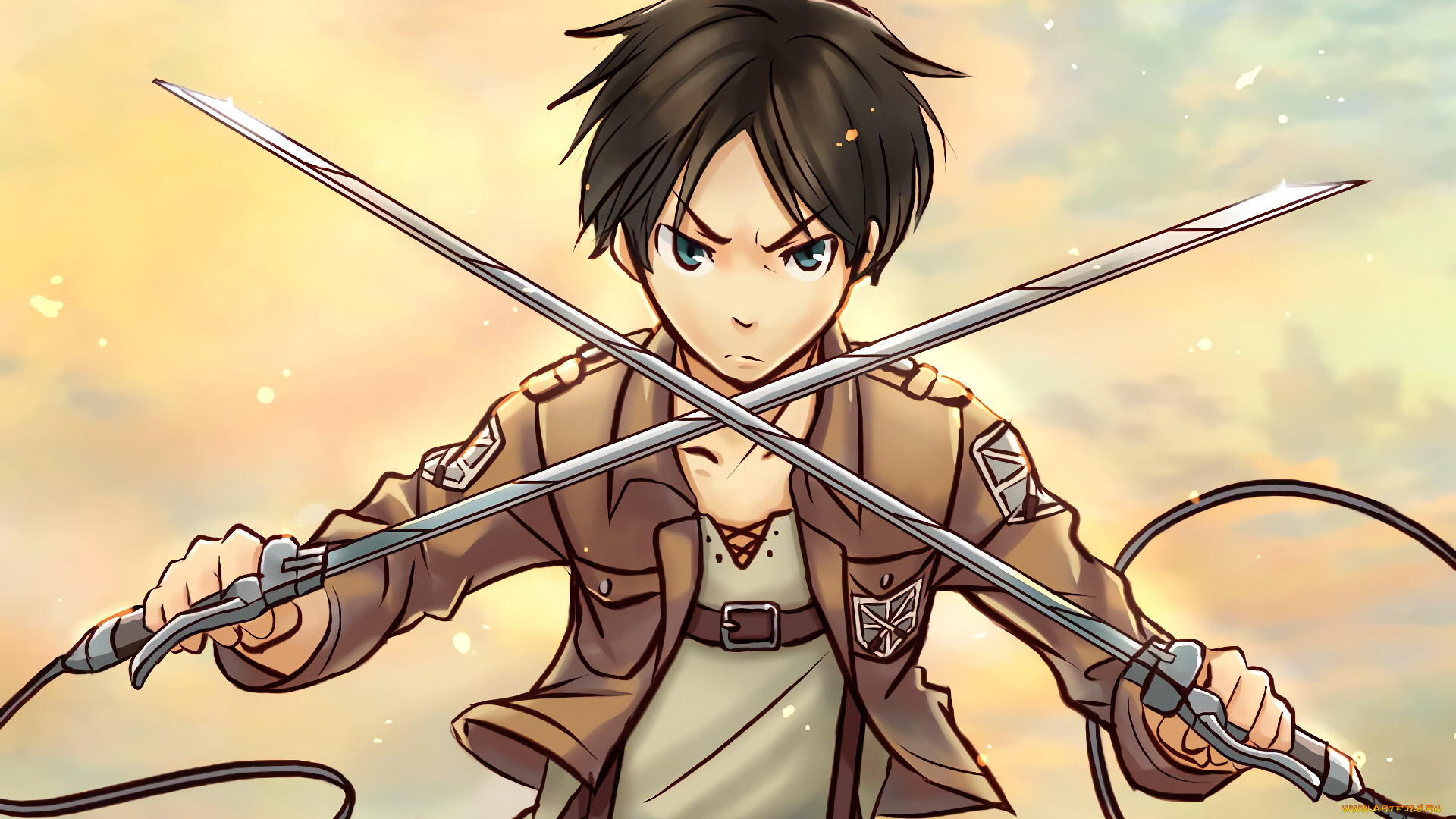 аниме, shingeki, no, kyojin, атака, титанов