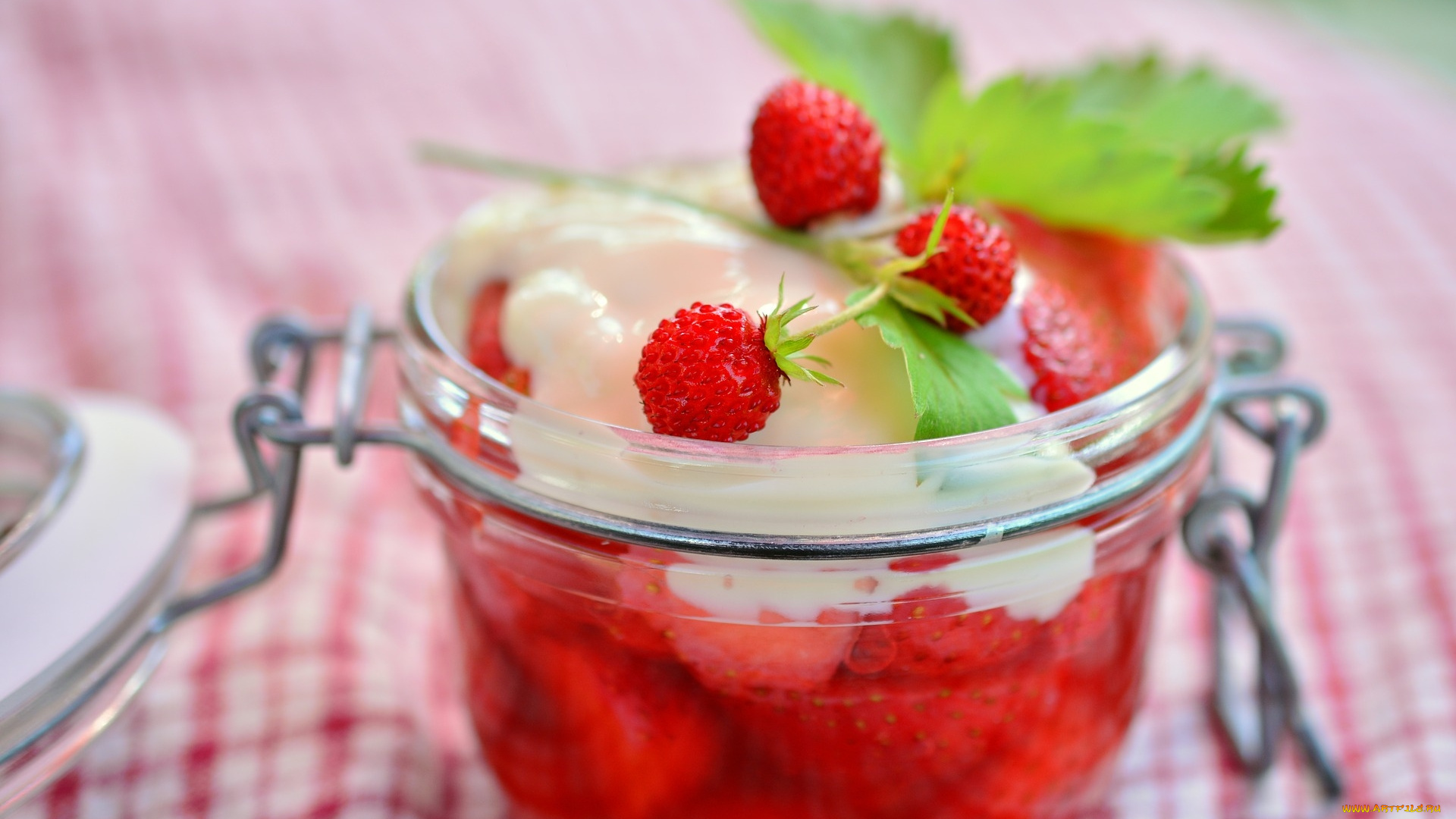 еда, мороженое, , десерты, сливки, десерт, клубника