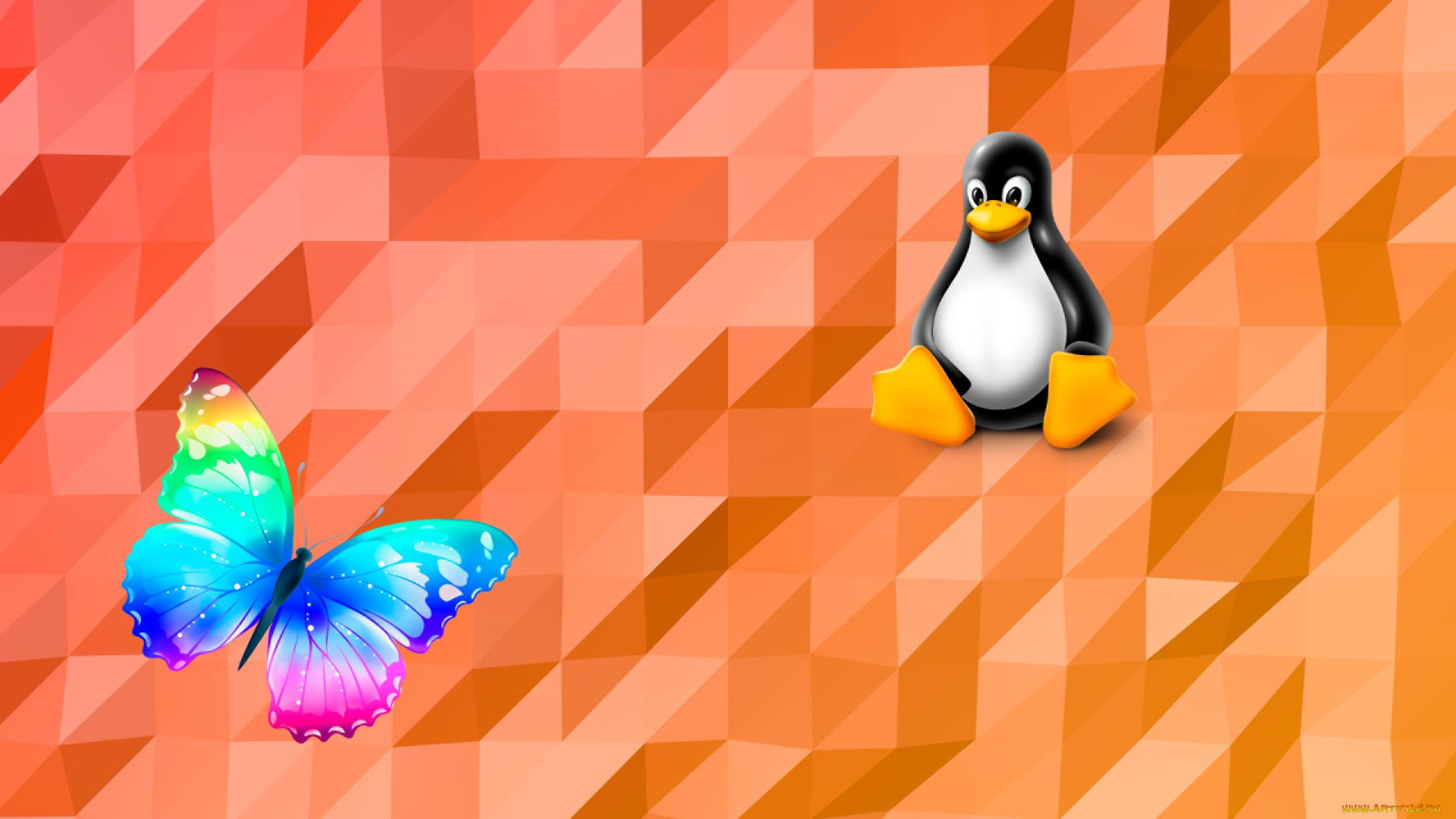 компьютеры, linux, фон, логотип