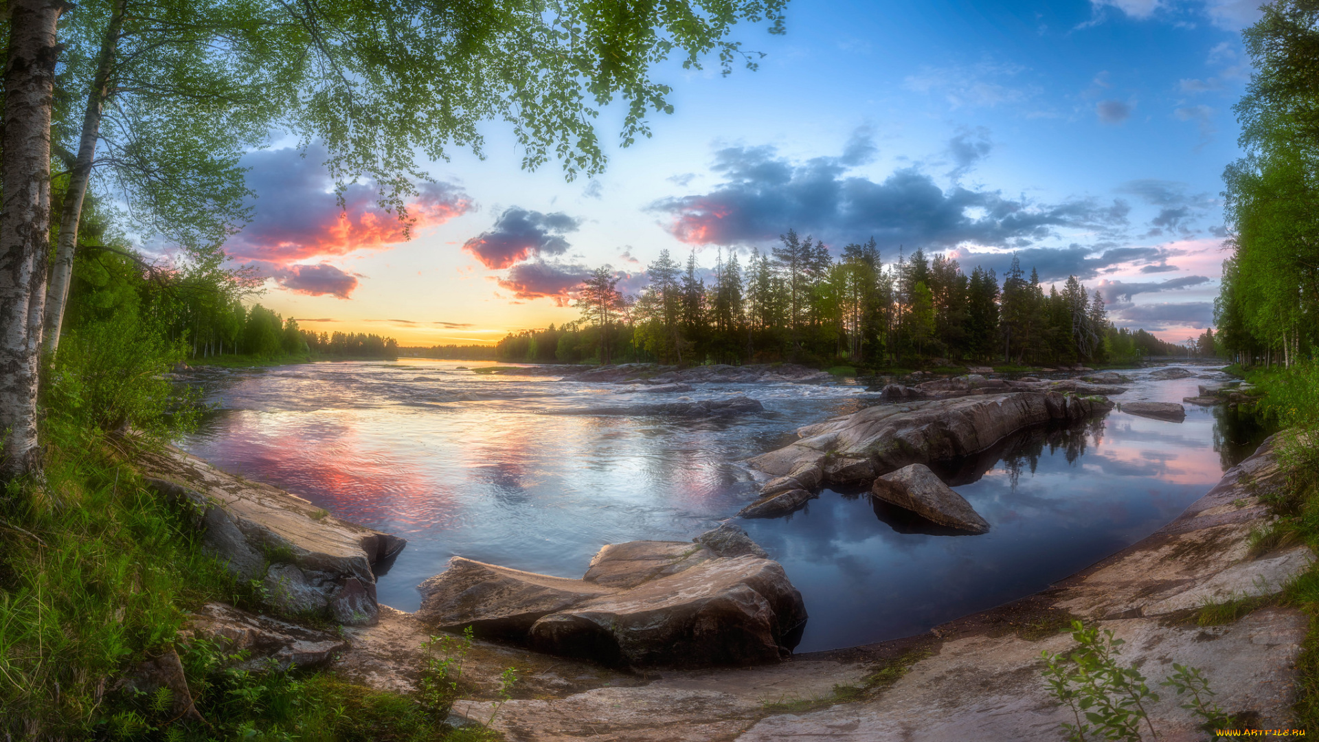 природа, восходы, закаты, утро, озеро