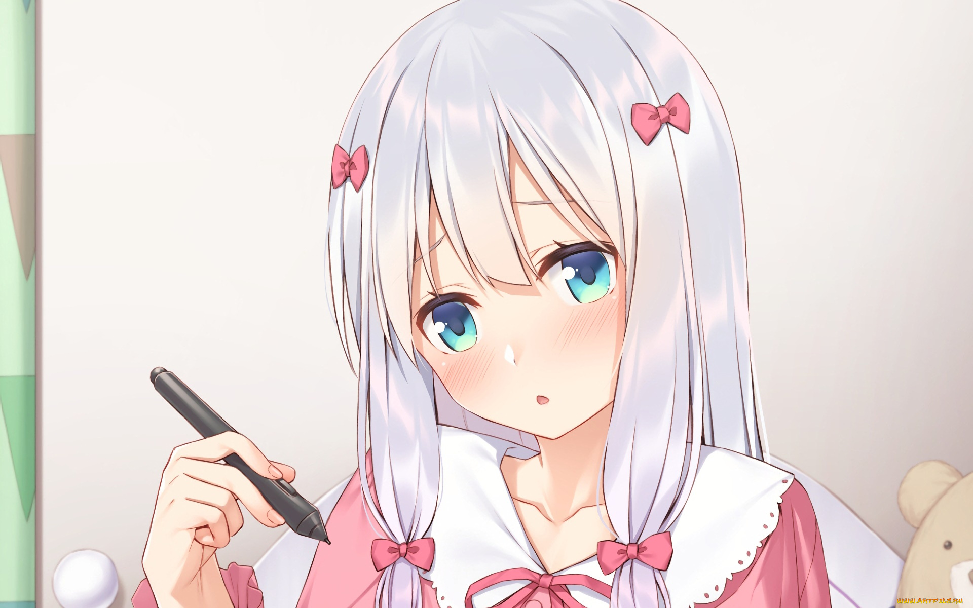 аниме, eromanga-sensei, взгляд, фон, девушка