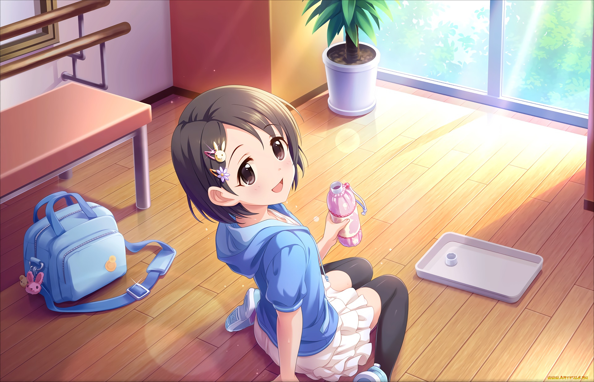 аниме, idolm@ster, фон, взгляд, девушка