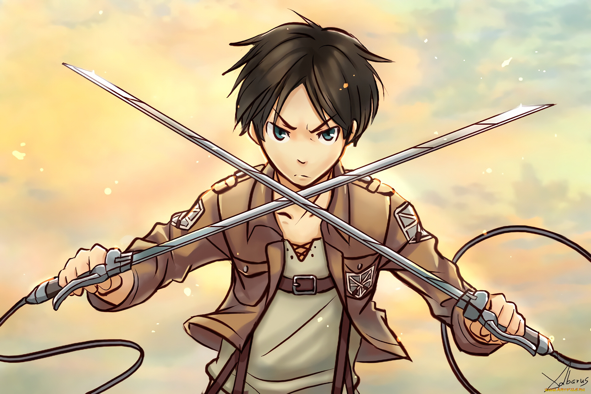 аниме, shingeki, no, kyojin, атака, титанов