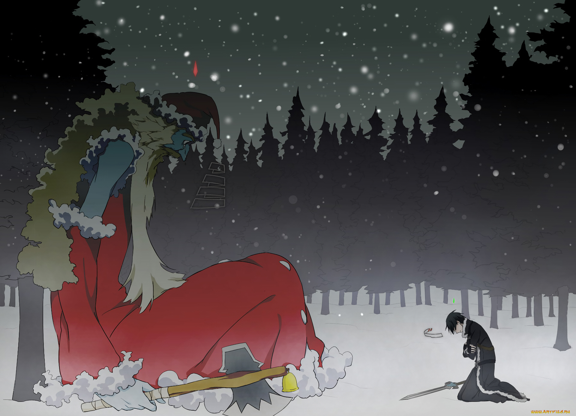 аниме, sword, art, online, двое