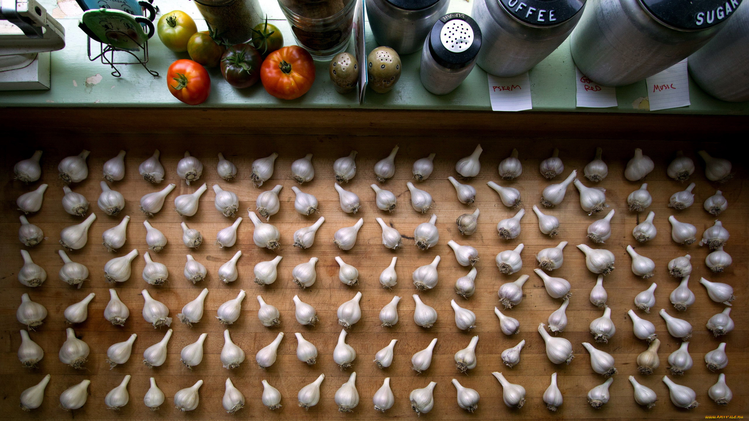 еда, Чеснок, много, чесночные, головки